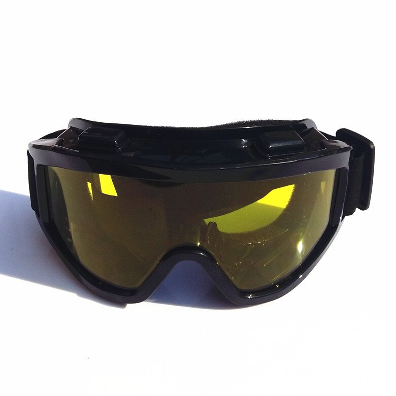 Gafas de esquí UV400 a prueba de viento y polvo, lentes para miopía integradas, gafas para esquiar: Black Yellow