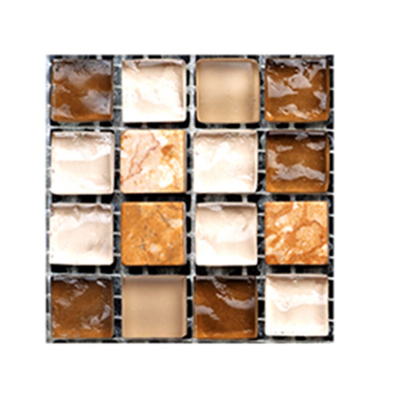 10PCS Wall Sticker Kitchen Backsplash Self-adhesive 3D PVC Mosaic Tile Waterproof DIY Wallpaper Modern Home Decoration: MSC044
