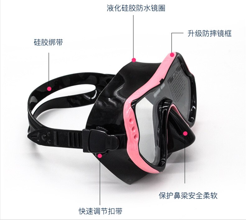 Snorkel Diving Mask and Goggles Glasses Diving Swimming Easy Breath Tube Set Snorkel Mask Snorkels