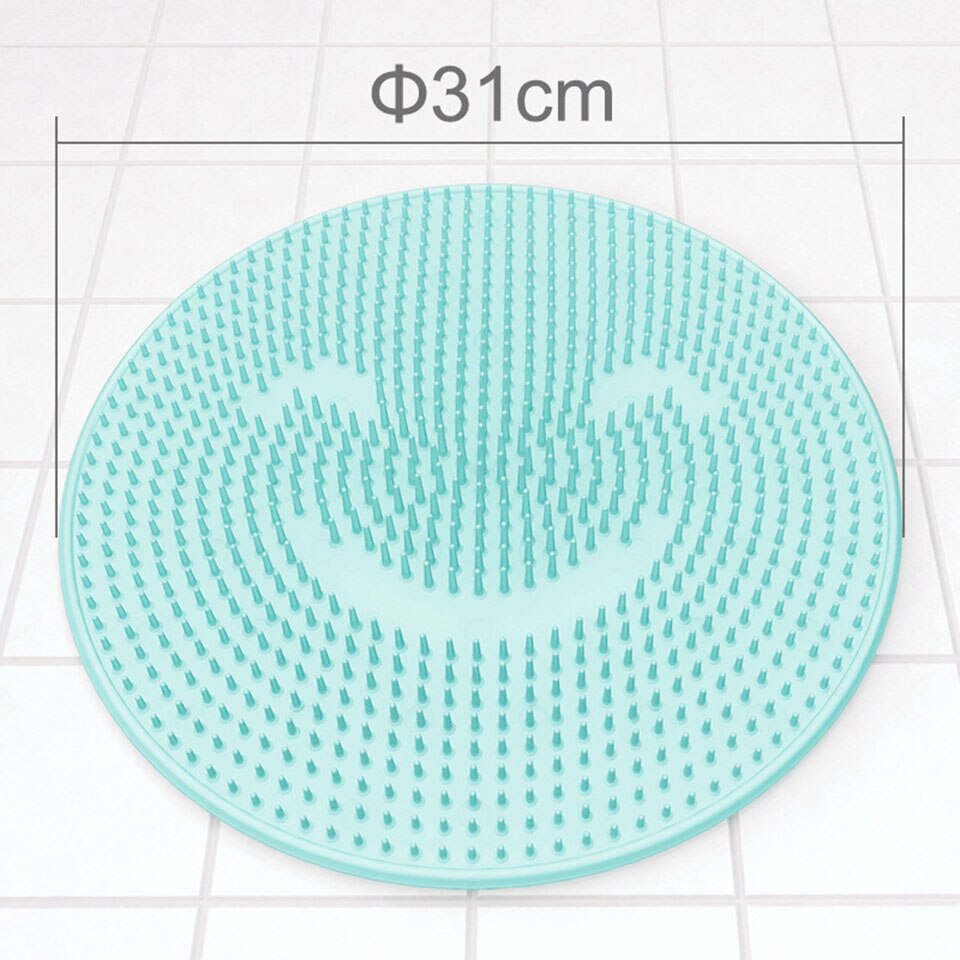 Msjo siliconen badmat antislip ronde spa douche badkamer voeten rugborstel massage bad voetborstel dode huid antislip douchemat: Badmat blauw