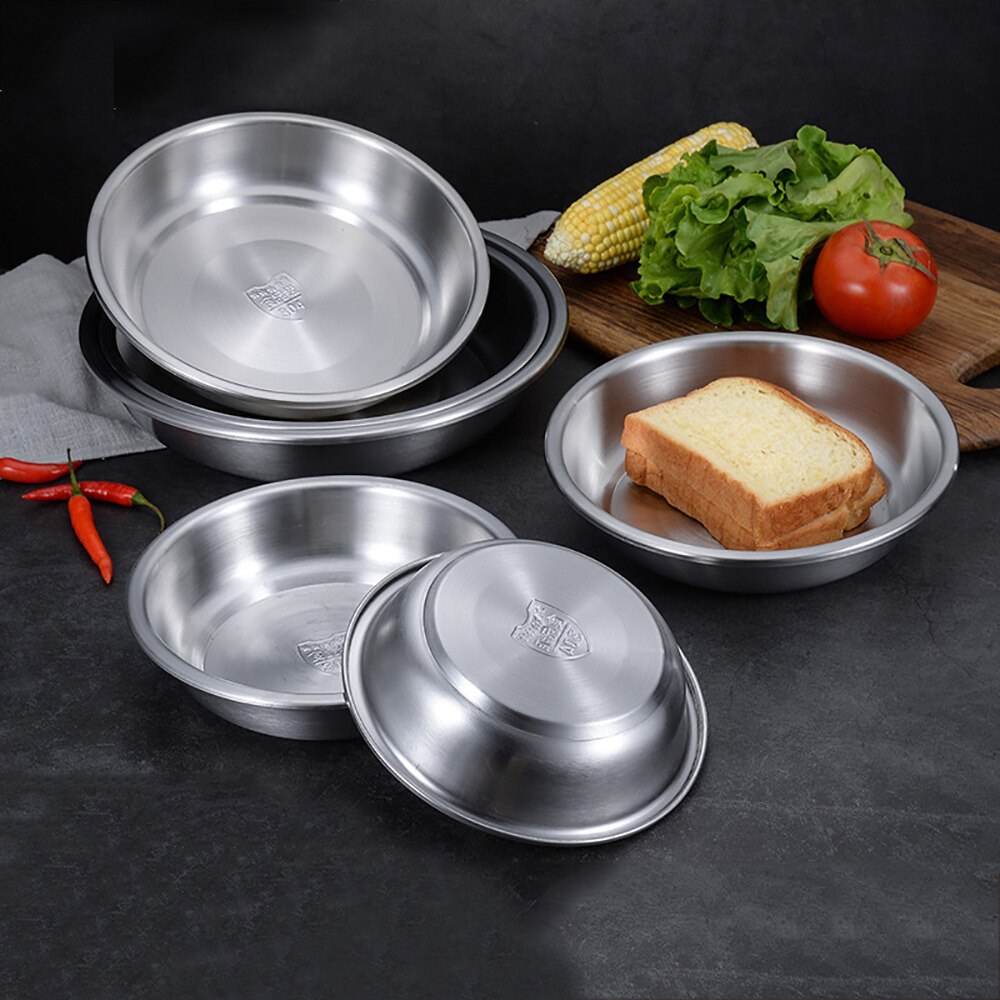 304 stainless steel plate dishes and plates For household cakes, dumplings, salad plates, western dishes, cold dishes