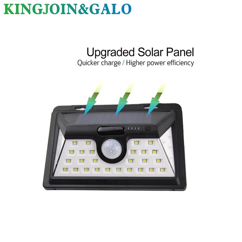 Solar Lights Outdoor Motion sensor Night security wall lamp 34 LED Waterproof Energy saving Garden Front door Yard