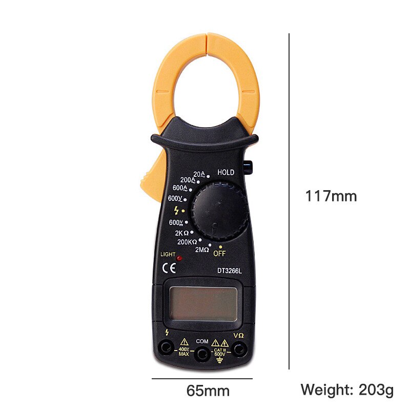 Digital clamp Meter 600V 400A 2MΩCurrent Clamp Adapter Clamp-On multimeter ammeter with Test Probes