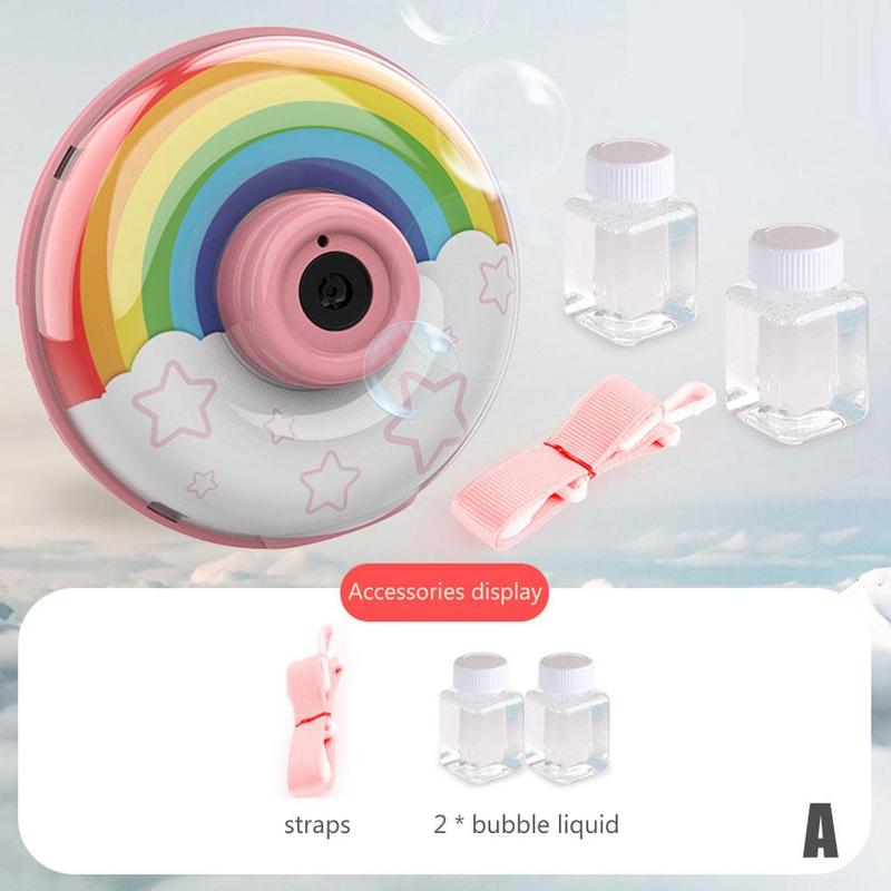 Donuts Muziek Bubble Camera Speelgoed Automatische Voor Jonge Kinderen Jongens En Meisjes Outdoor Bubble Machine Leuke: Rainbow