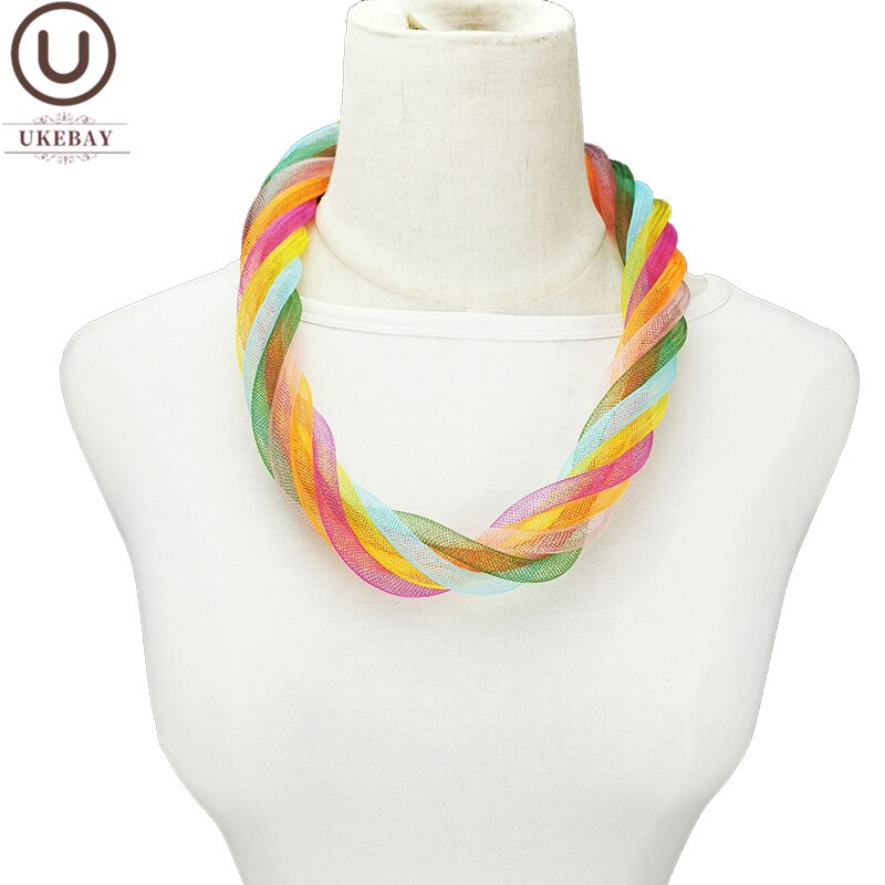 Ukebay Multicolour Choker Ketting Vrouwen Kraag Zachte Kettingen Bruiloft Kleding Accessoires Bohemian Sieraden