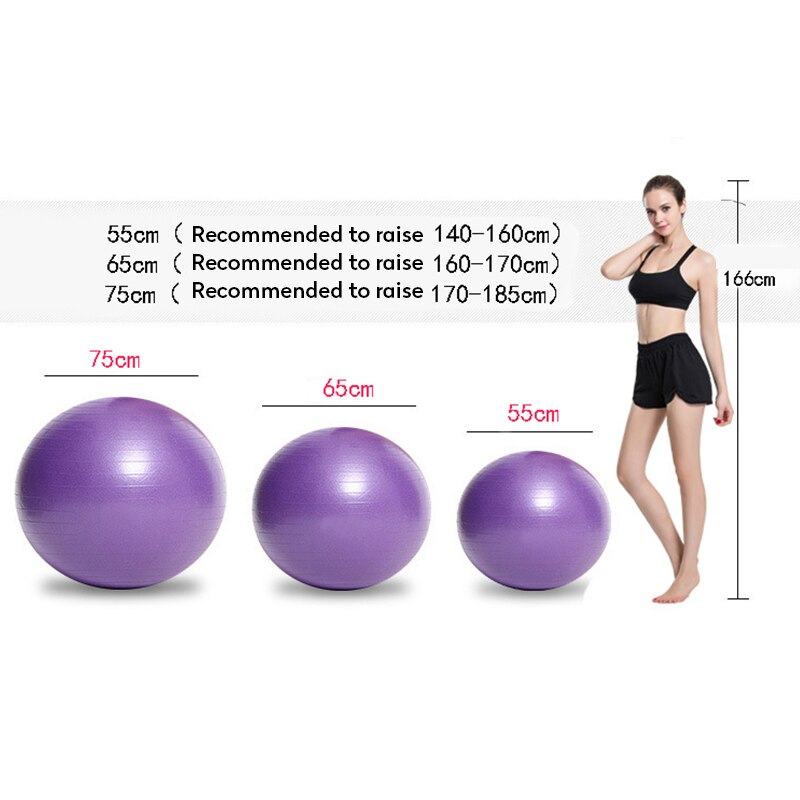 DIRRO 55-75cm Sports Yoga Balls Gym Balance Gym Ball Workout Massage Ball Household Exercise Pilates Fitness Props