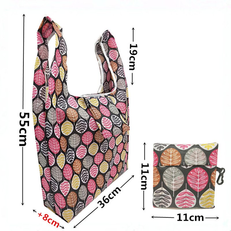 1PCS Flamingo Recycle Shopping Bag Eco Reusable Shopping Tote Bag Cartoon Floral Shoulder Folding Pouch Handbags Printing