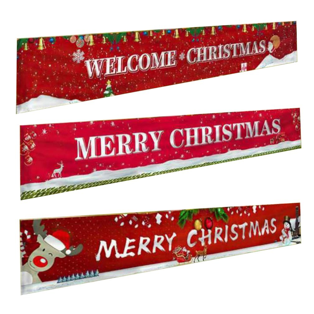 Christmas Festive Banner Merry Christmas Banner Large Xmas Sign Huge Xmas House Home Outdoor Party Decoration