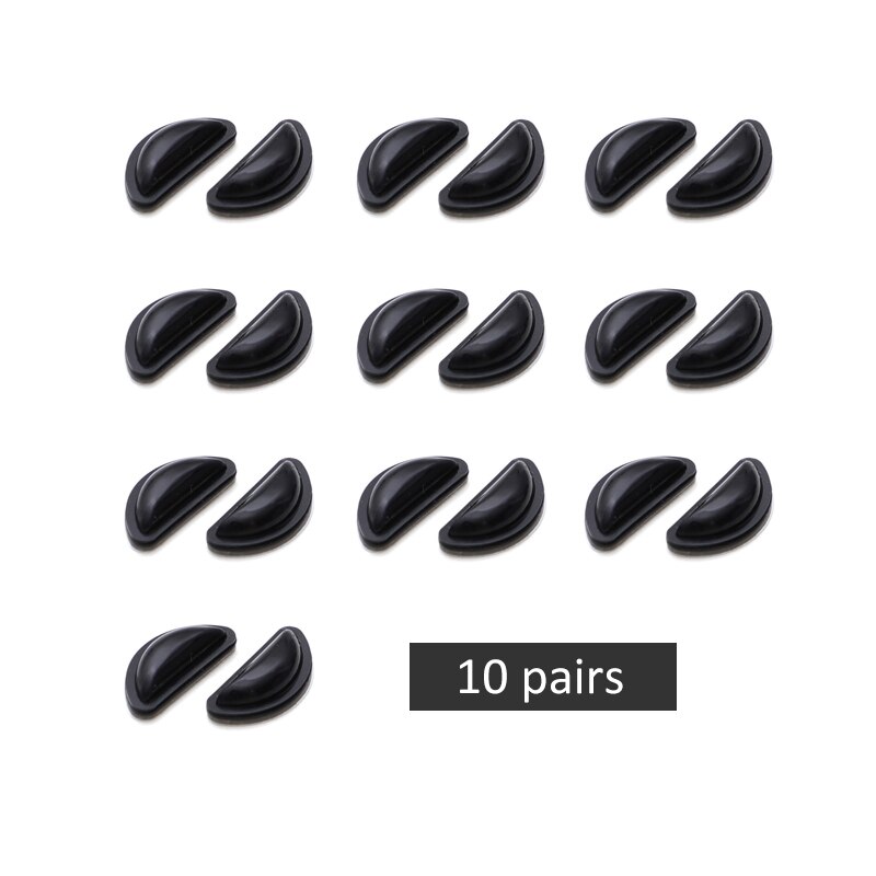 Almohadillas de silicona antideslizantes para nariz, almohadilla de nariz para lentes adhesivas, antideslizantes, en blanco y negro, accesorios para gafas, 10/20 Uds.: A-Black