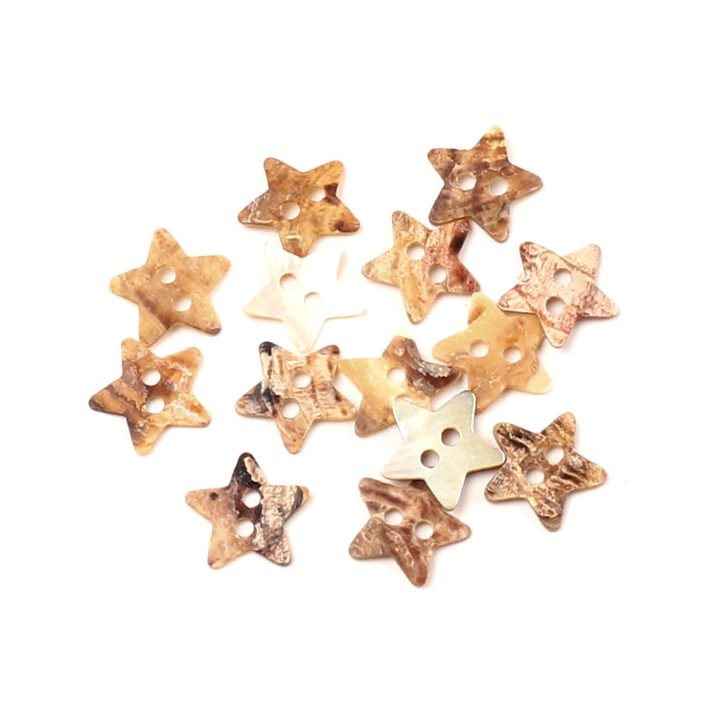 50 stks 13mm 2 Gaten Parelmoer Star Shell Naaien Knoppen Scrapbooking Knopf Bouton DIY Kleding Accessoires