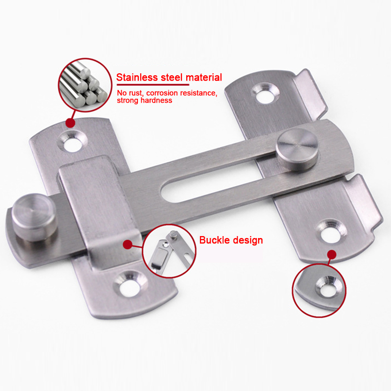 1Pcs Stainless steel Safe Door Bolts/Window/Drawer/TOILET/Bolts Manual Automatic Security Bolt Barrel Anti-theft door Buckle