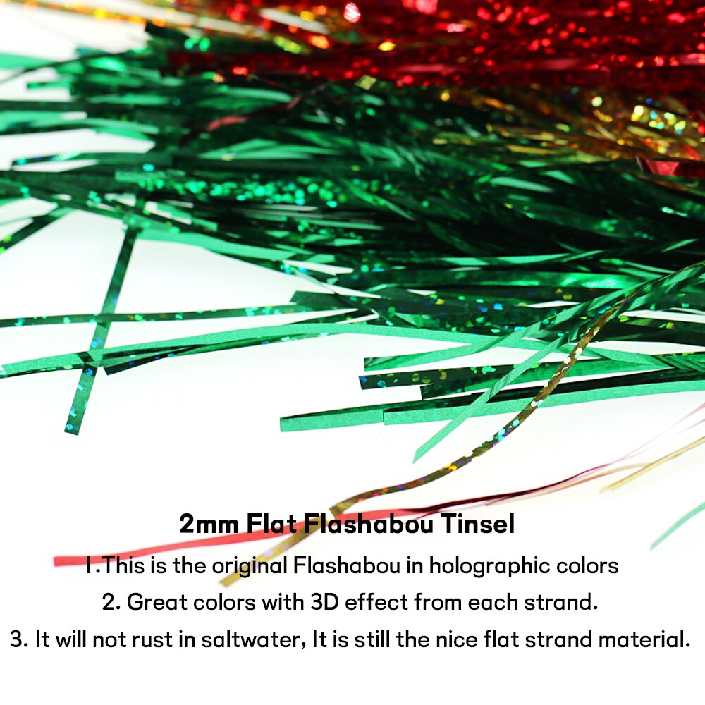 Wifreo 3Pack 2Mm Platte Flashabou Klatergoud Holografische Pike Bass Verse Of Zoutwater Streamer Fly Koppelverkoop Materiaal Crystal Flash strand