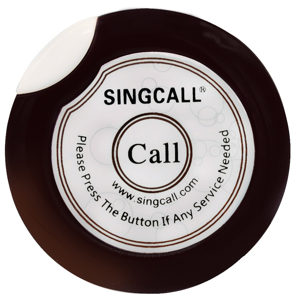 SINGCALL Wireless Service Calling Button,Ultrathin Single Call Button for Cafe, Restaurant APE700 White