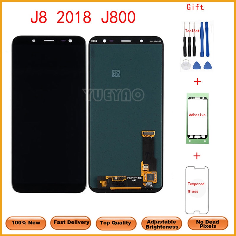 Voor Samsung Galaxy J8 J800 Lcd-scherm Touch Screen Helderheid Pancel Sm-J800M J810F J810Y Vervanging