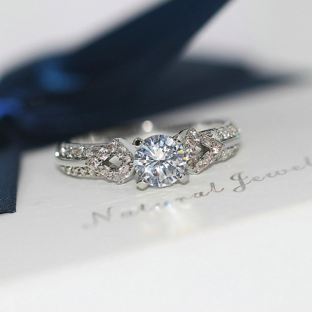 Sliver Kleur Bijoux Wedding & Engagement Ring AAA Cz Sieraden Voor Vrouwen Als Aniversray R541