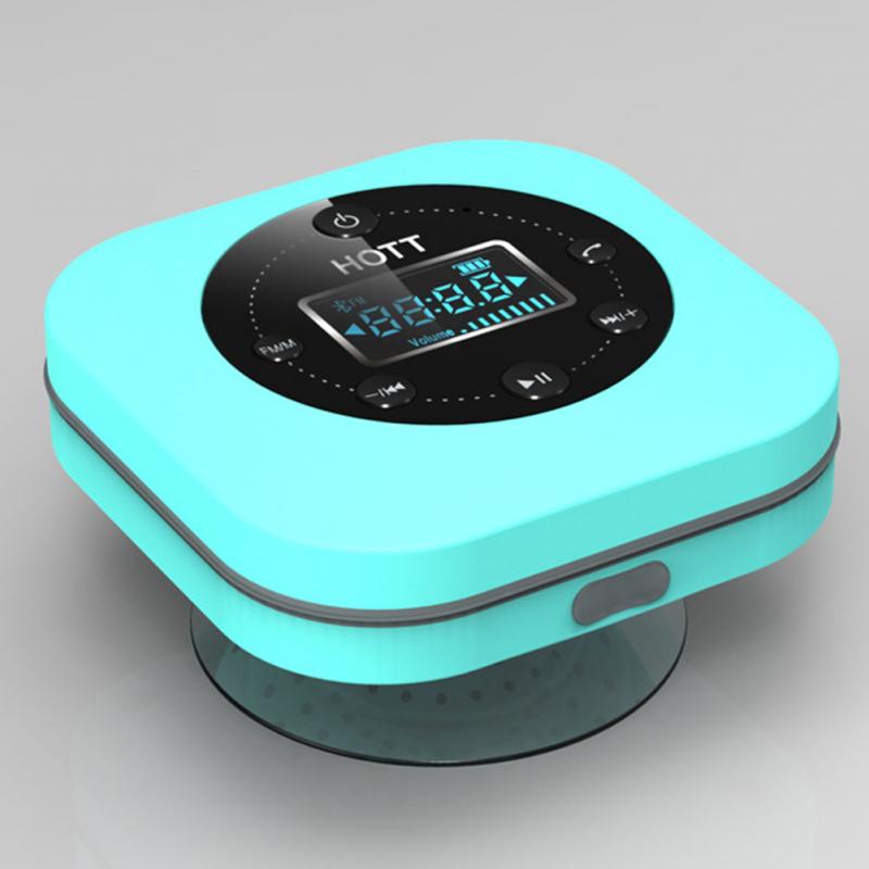 Wireless Portable Bathroom Wall Suction Cup Waterproof Plastic Shell Bluetooth Speaker Music Player: Sky blue