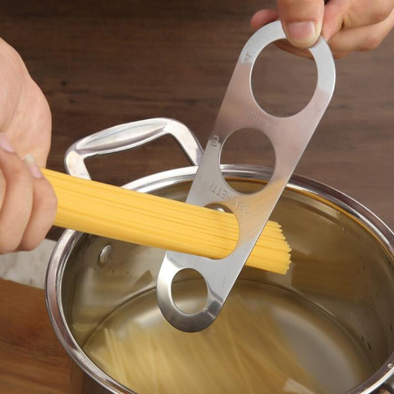 Helposti puhdistettava pastaviivain mittaustyökalu 4 annososa ruostumattomasta teräksestä spagettimittaus keittotarvikkeet ohjaustyökalut