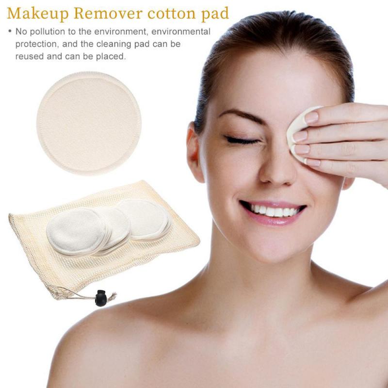 12Pcs Bamboe Houtskool Reiniging Katoen Herbruikbare Make-Up Remover Puff Pads Doekjes Cosmetica Gezichtsreiniging Make-Up Tool