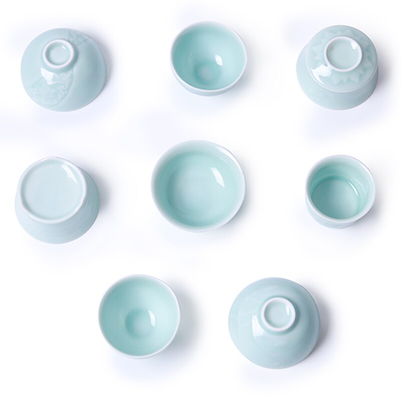 6 pezzi Longquan Celadon Set da tè in ceramica kung-fu accessori ombra verde famiglia Master Mug tazza personale porcellana stoviglie