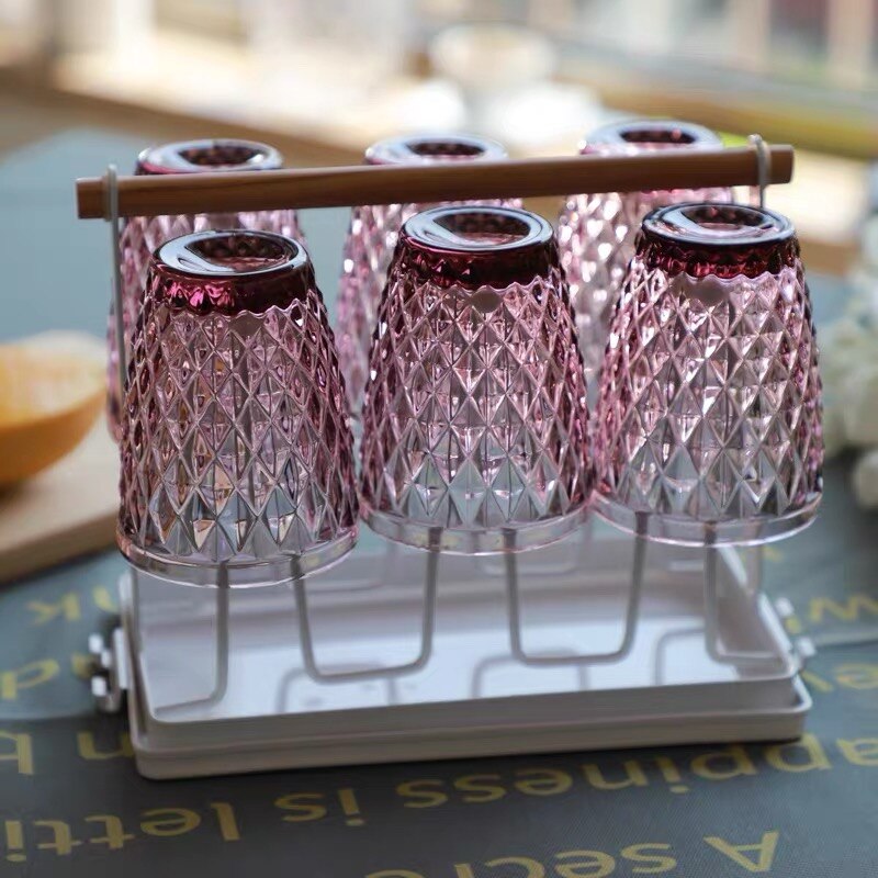Vasos para beber whisky con zumo de Vodka, Morado, 3 unidades/lote, Bar, hogar, boda, 240ml, 8oz, copa de cristal de diamante para bebidas