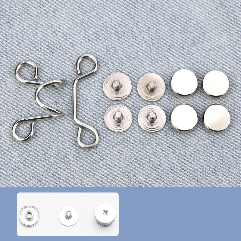 Adjustable Waist Sewing-Free Detachable Jeans Waist Stretch Big Change Small Adjustable Metal Button Waist Buttons: Small / S7