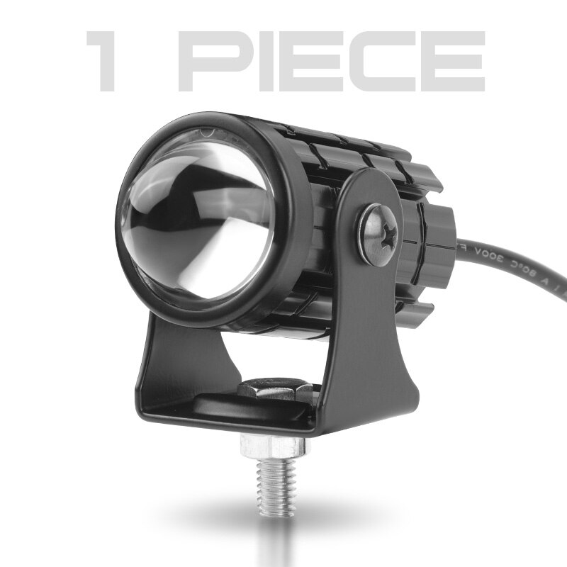 Mini Motorfiets Led Koplamp Projector Lens Dual Kleur Auxiliary Spotlight Mistlamp Voor Auto Atv Trucks Scooter Cafe Racer: 1 piece