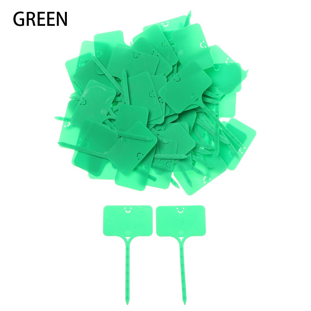 100pcs T Shape Garden Labels Gardening Plant Classification Markers Sorting Seedling Tags Greenhouse Nursery Pots Writing Plate: Green