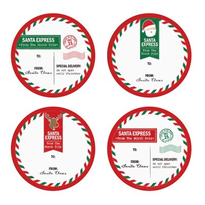 Merry Christmas DIY Handmade Sticker Package Thank You Label Sealing Stickers Party Festive Decor Supplies Children Adult: A1