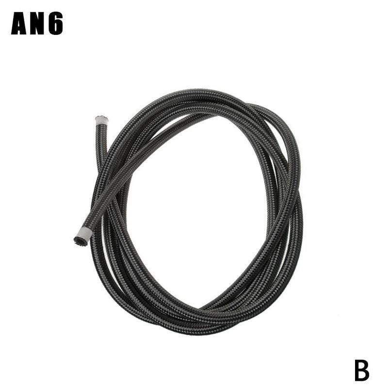 Steel Braided Universal Rubber Reinforced Fuel Hose Tube Pipe Line Black For Petrol Oil For Motorcycle: B