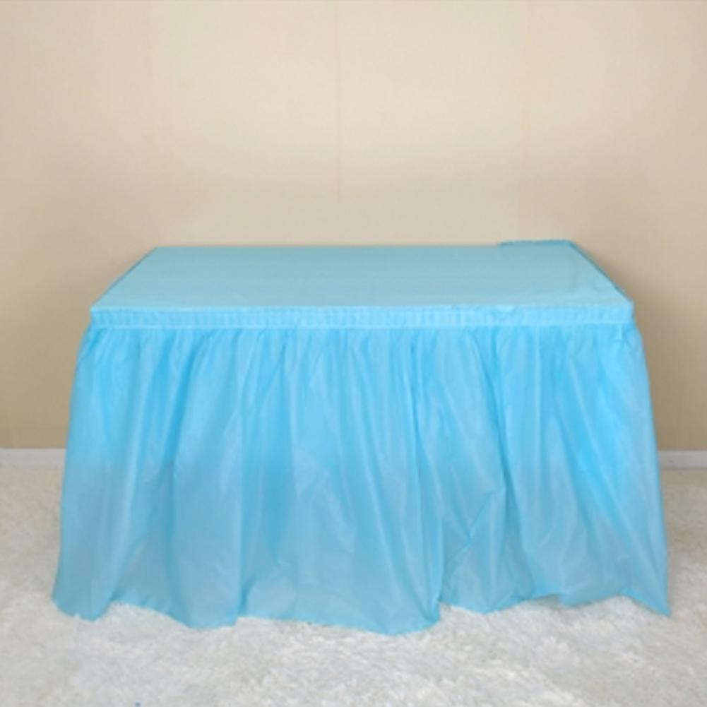 Tableskirt Innovative PEVA Lightweight Self-adhesive Oil-proof Table Skirt for Party Desk Skirt Table Skirt
