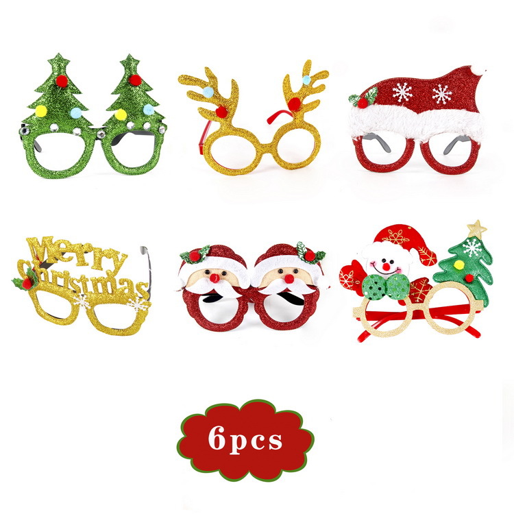 Frohe Weihnachten ornament gläser set erwachsene kinder Weihnachten hut kopf schnalle hoop klatschen ring armband Neue Jahr