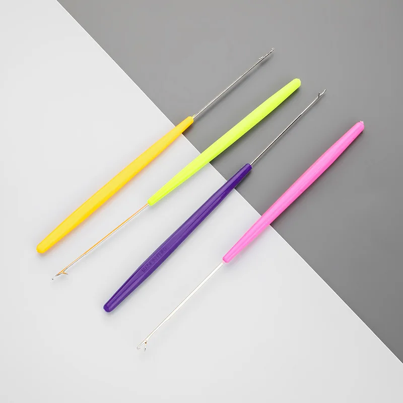 4 Uds. De gancho de ganchillo con lengua, herramientas de costura para tejer, reparación de suéter, accesorios de cuentas, aguja de coser, ganchos de ganchillo con vástago de plástico