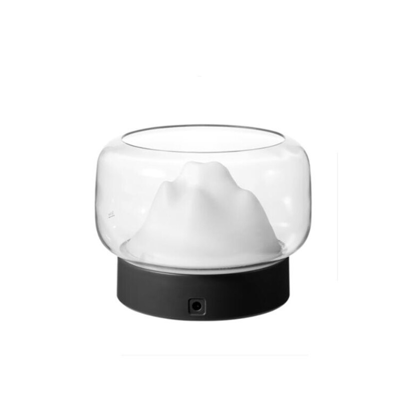Led aroma diffuser 400ml bpa-vrij mountain view etherische olie aromatherapie diffuser met warme en gekleurde led lamp luchtbevochtiger: Zwart / Eu
