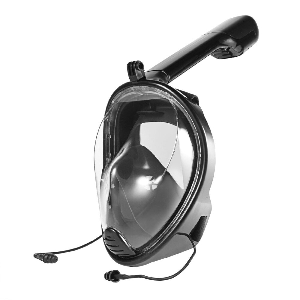 Siliconen Snorkelen Masker Praktische Duiken Masker Full Face Snorkel Apparatuur Masker Voor Mannen-Maat S/M (zwart)