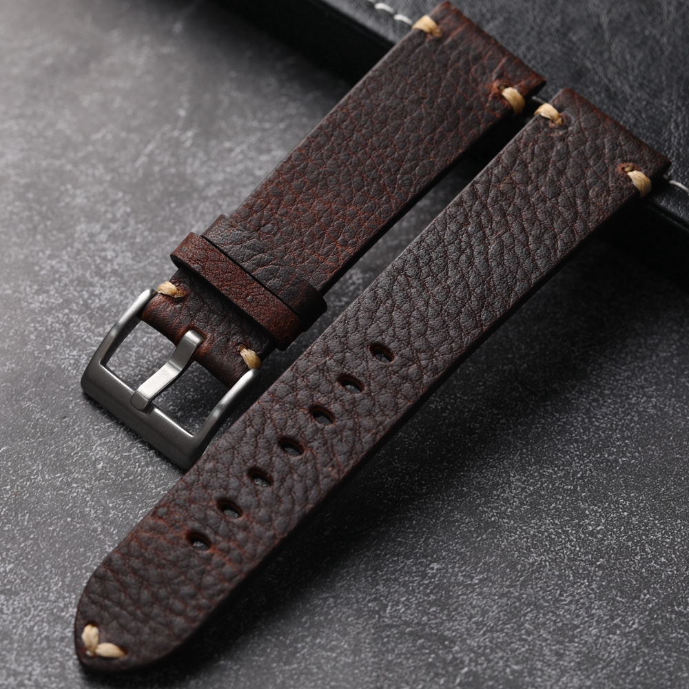 Handgefertigtes Kopf-Rindslederarmband, 18, 19, 20, 21, 22 mm, gealtertes Herren-Jahrgang-Armbinde aus italienischem Echtleder, weich: Grün Blau / 18mm