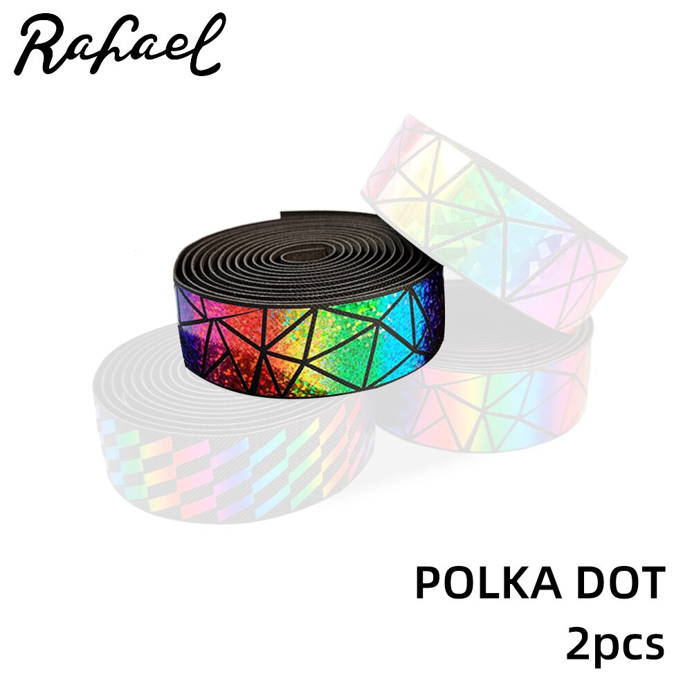 Fietsen Road Mtb Dazzling Reflecterende Driehoek Anti-Vibratie Pu Fiets Stuur Antislip Ademend Persoonlijkheid Fiets Riemen: Style1 Polka Dot