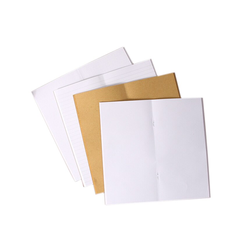 10books/pack Simple Retro Notebook blank&amp;dot&amp;Transverse line Mini Kraft Paper Notepad for Kids Student