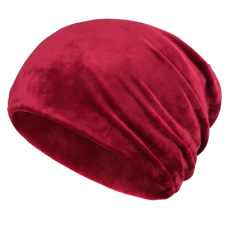 Kvinder mænd unisex vinter cap afslappet beanies slouch skullies motorhjelm fløjl beanie blød varm stræk hatte