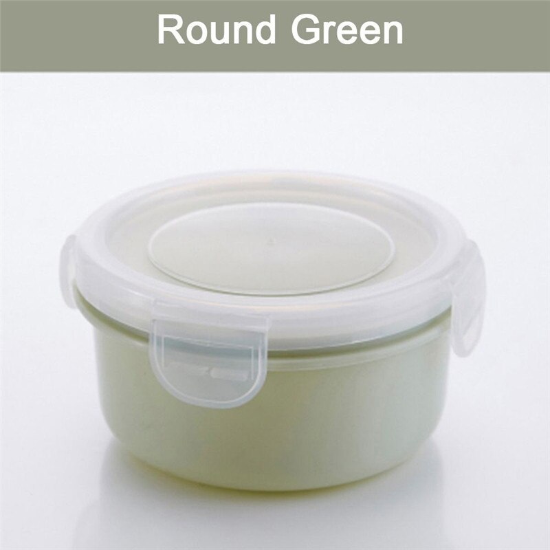 VOGVIGO PP Silicone Food Storage Box Round Mini Refrigerator Crisper Storage Box Seal Box Lunch Grains Tank Sorting Container: R-Green