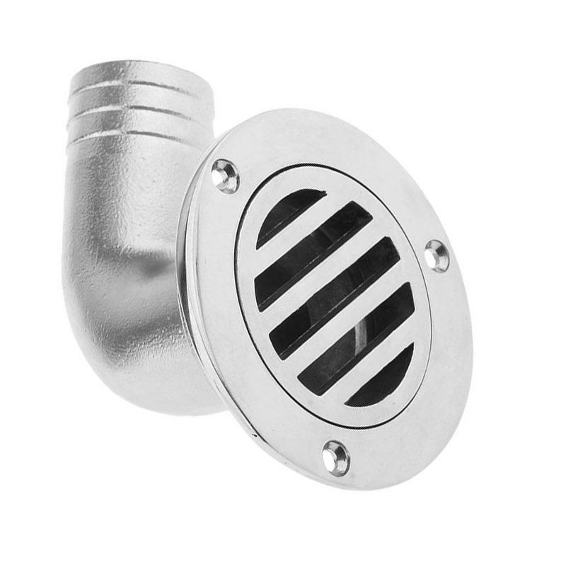 Marine Boat Deck Drain Scupper 38mm Accessories Boat Plumbing 90 degree 316 Stainless Steel Fittings for Fishing Canoe Boat