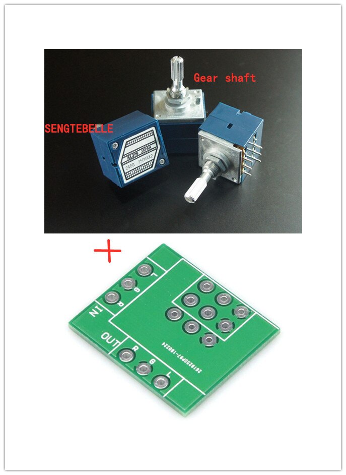 1 Uds Japón Alpes 27 potenciómetro para estéreo 10KA 20KA 50KA 100KA 250K Eje del engranaje mango redondo + PCB