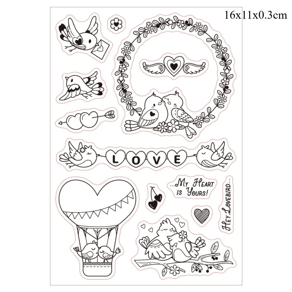 Black Cat Clear Stamps for DIY Scrapbooking Cat Border Silicone Stamp Seals Transparent Stamps for Cards Making Photo Album: goose yellow