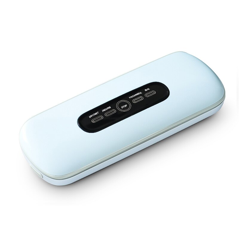 Witte Dolfijn Food Vacuum Sealer Verpakking Machine Keuken Opslag Met 10 Pcs Gratis Voedsel Saver Zakken Sluitmachine: light blue