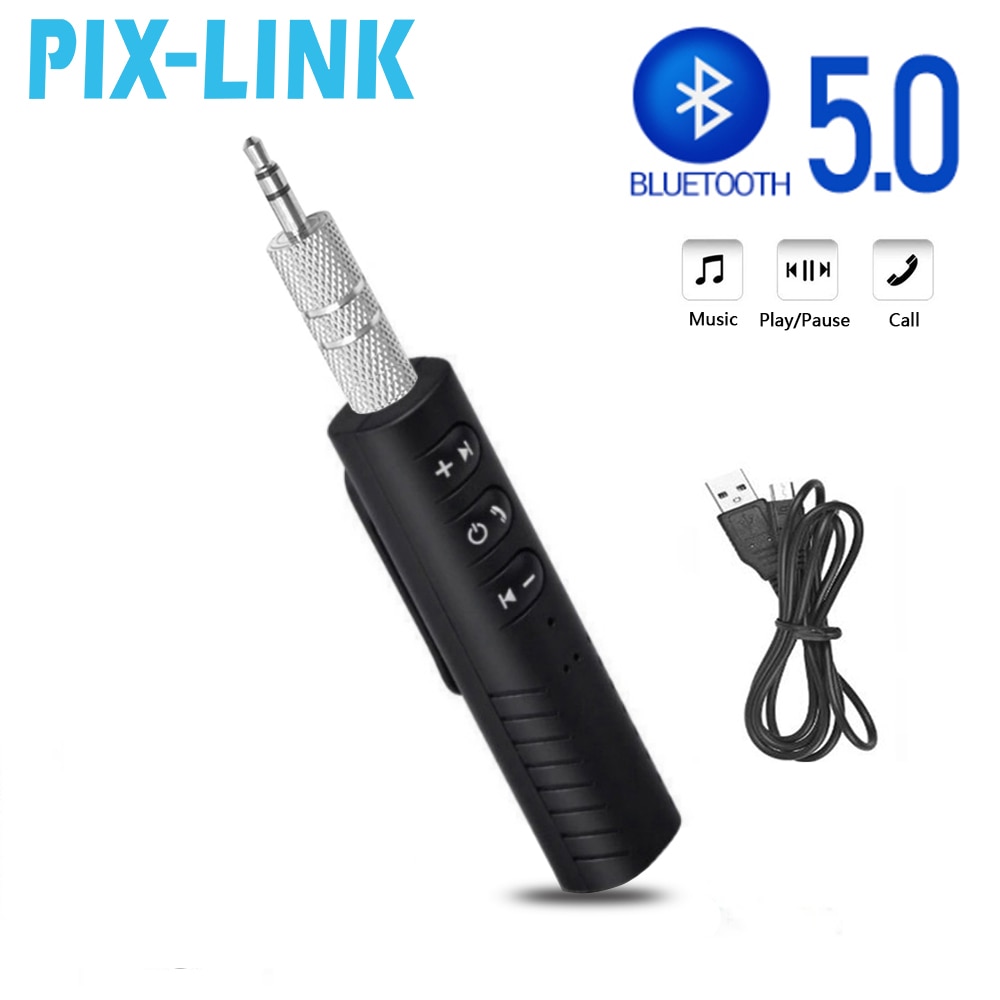 Trådløs bluetooth mottaker 5.0 adapter jack 3.5mm trådløs mottaker adapter auto aux sett bil til pc musikk  mp3 høyttaler hodetelefoner