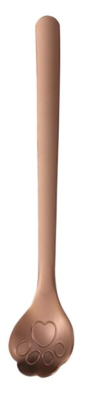 1Pcs Cute Style Cat Paw Spoon For Tea Coffee Milk Drink Ice Cream Cake Stainless Steel Tableware: Rose Gold-2