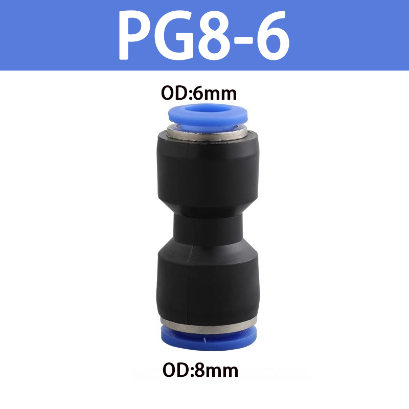 Manguera neumática de empuje tipo táctil, neumática, serie PG, 10mm, 8mm, 6mm, 12mm, 4mm, para acoplamientos rápidos neumáticos, PG6-4 PG6-8 PG6-10: Azul / 1-1 / 2 pulgadas