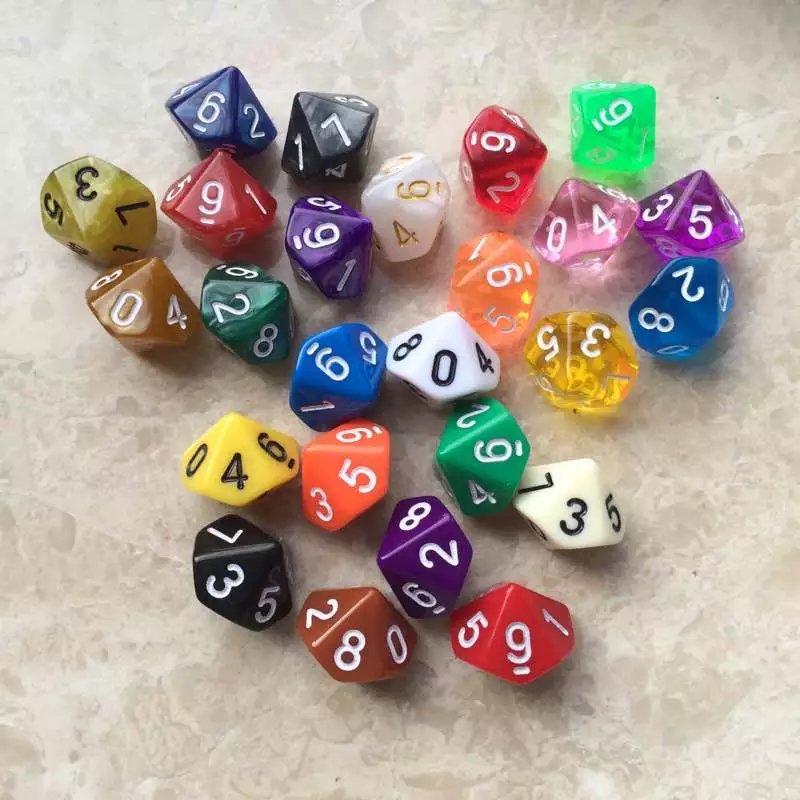 10 stk./sæt 0-9 digitale terninger 10-- sidede pædagogiske spil underholdningstilbehør