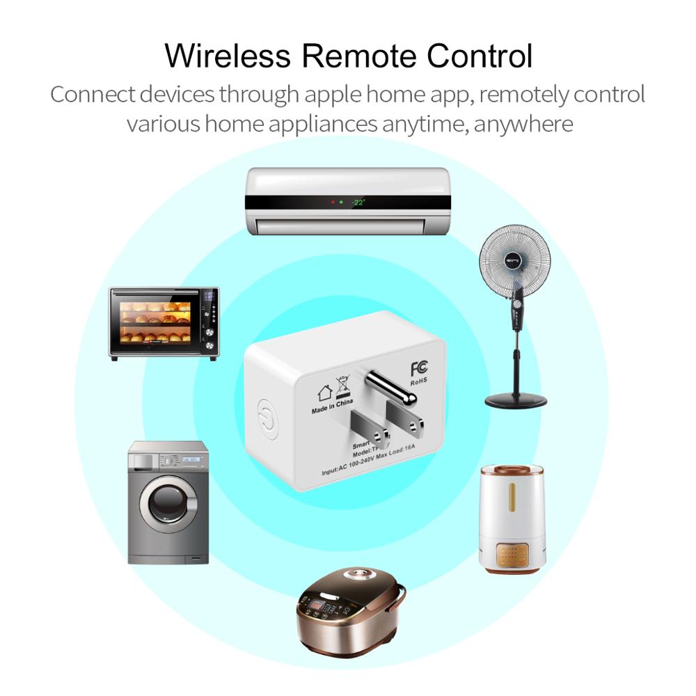 Apple Smart Socket HomeKit Wireless Siri Voice Controlled ON/OFF Timer 16A US Plug Outlet Work With Apple Home kit 1pc 2pcs 4pcs