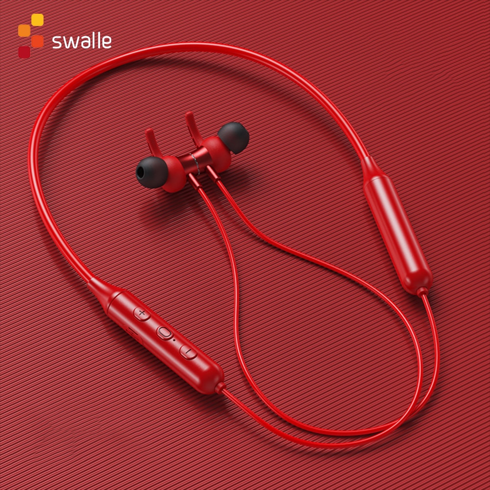 Swalle magnetische draadloze bluetooth-oortelefoon 6d muziekheadset telefoon nekband sport oordopjes oortelefoon met microfoon voor iphone samsung