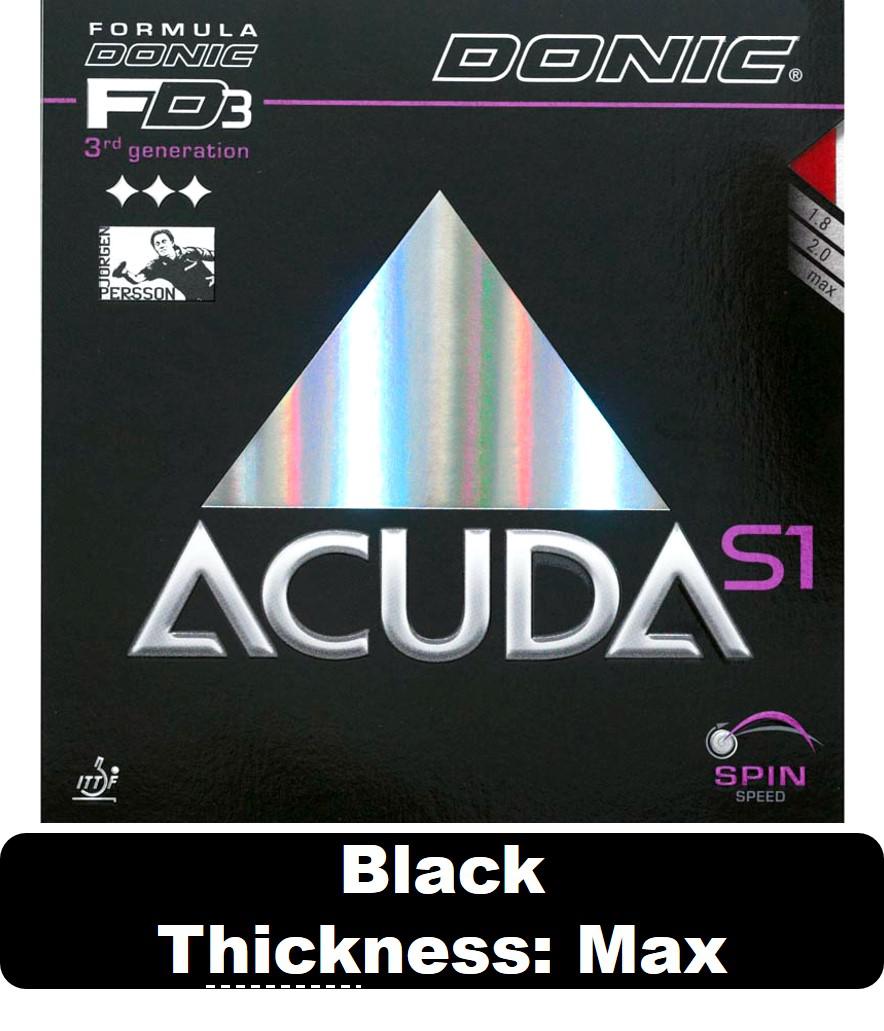 Donic original Acuda S1 S2 S3 Tenis De Mesa espinillas De goma con esponja De Ping Pong Tenis De Mesa: S1 black max